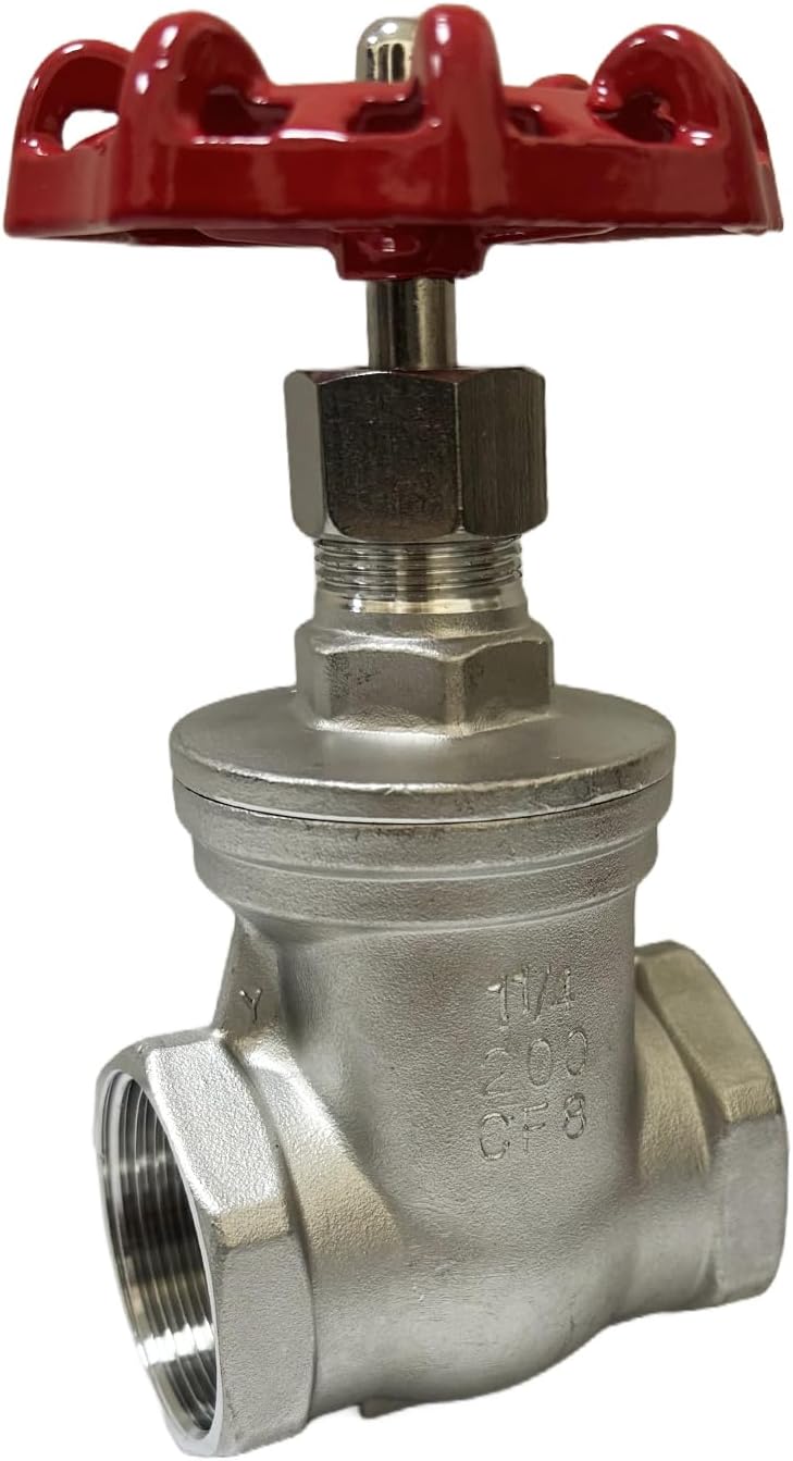 KH  2 Pcs Heavy Duty Gate Valve - 1-1/4" NPT Stainless Steel Female x Female Thread Rotary Sluice Valve - Image 1